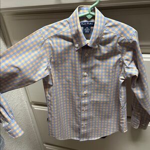 Brooks Brothers boy's Blue and orange Plaid Shirt